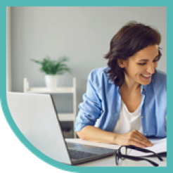 Woman using laptop