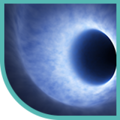 Graphic of a black hole in space