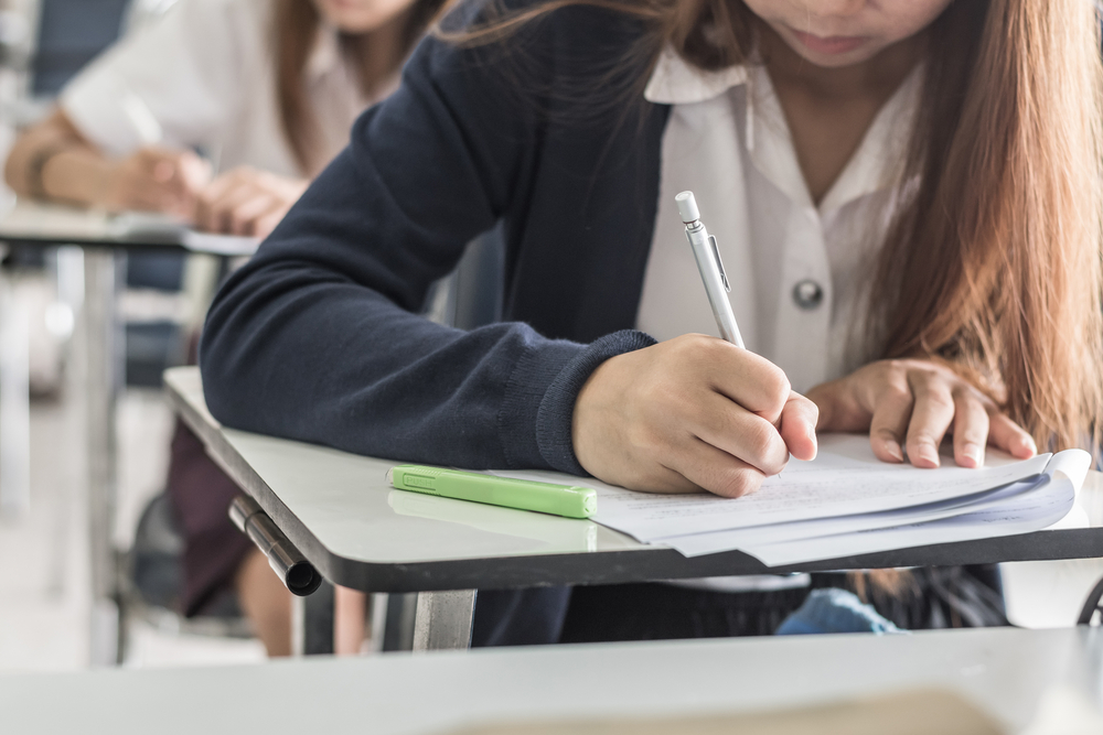 Students taking A-Level exams