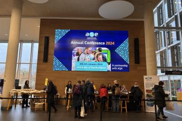 Welcome desk at conference