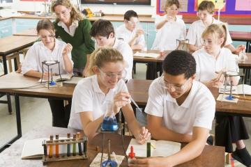 Children doing practical work