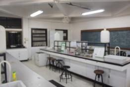 Modern looking science classroom - no people