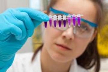 Scientist looking a chemicals